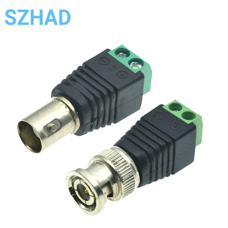 Terminal verde de soldadura libre BNC macho BNC a Terminal positivo y negativo BNC Cable macho y hembra de monitoreo