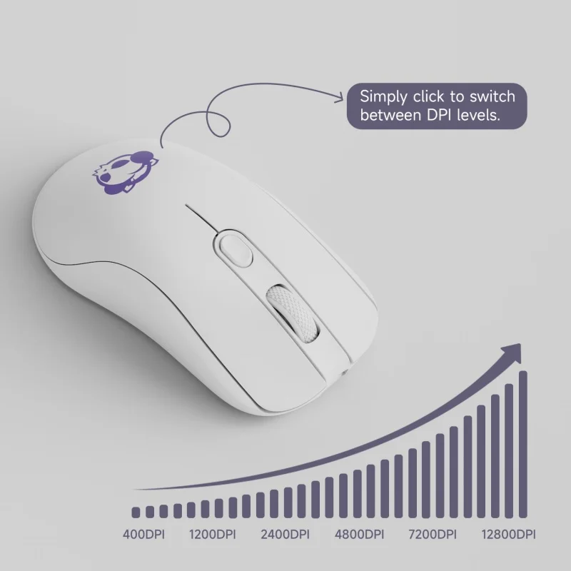 Akko-ratón inalámbrico para juegos AG ONE NearLink, periférico ergonómico 4K, 8K, tasa de sondeo PAW3395, 70g, teclado de tres modos para jugadores de PC y oficina - imagen 5