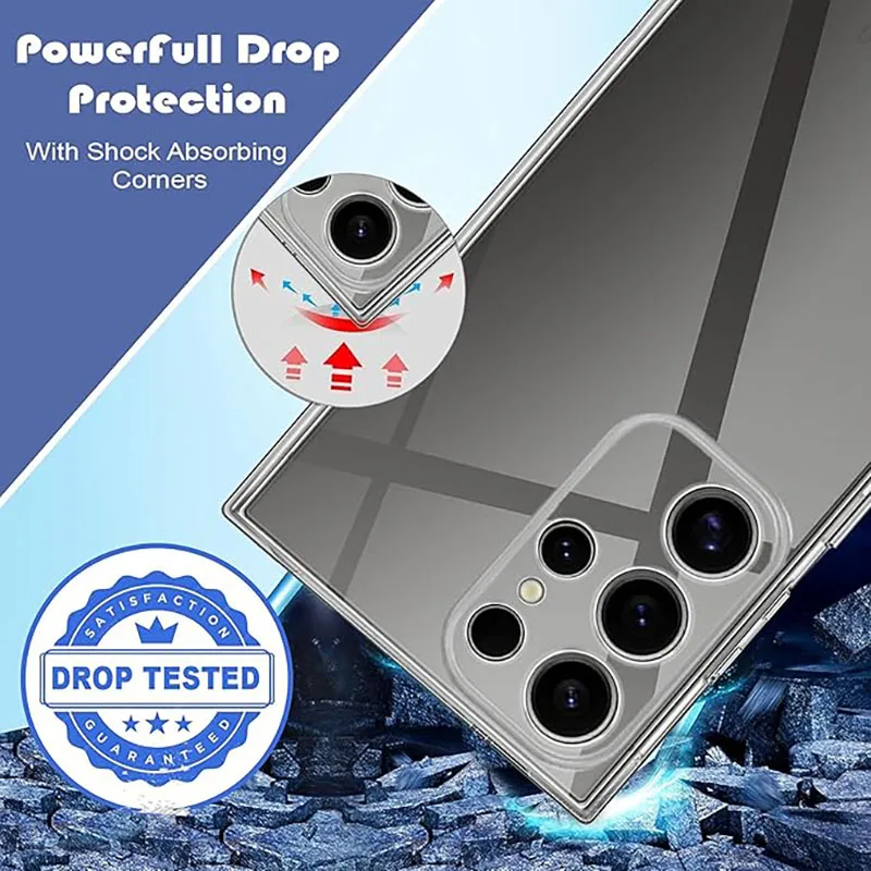 Funda blanda de silicona transparente Original para Samsung Galaxy S24 Ultra S23 S22 S21 Ultra Plus FE, fundas transparentes de lujo S25 a prueba de golpes - imagen 2