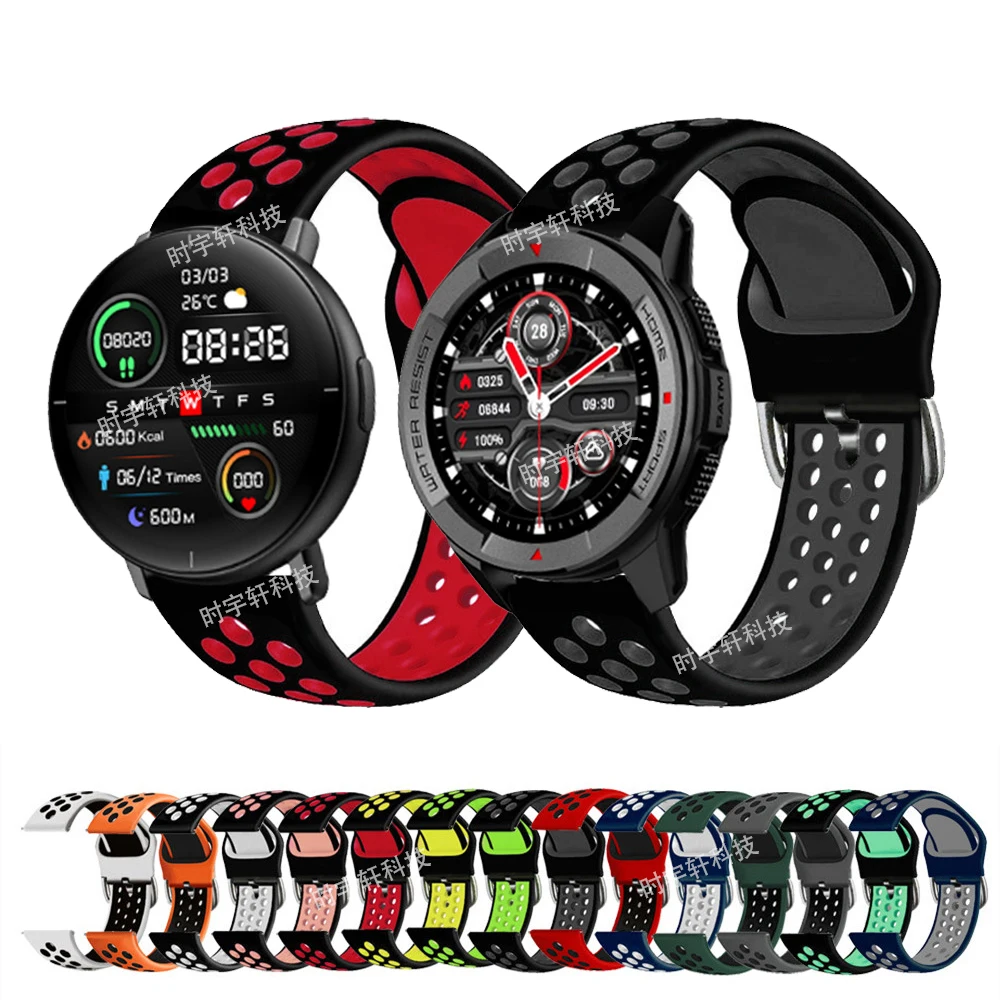 Correa de silicona para reloj inteligente, pulsera deportiva de 22mm y 20mm para Mibro Lite2/Lite 3 Pro/C3 C2/A1 A2/T2/Color, para hombre