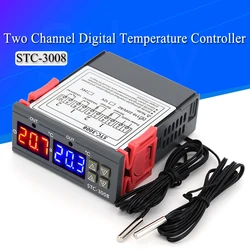 STC-3008 Termostato Digital Dual para Calefacción y Refrigeración