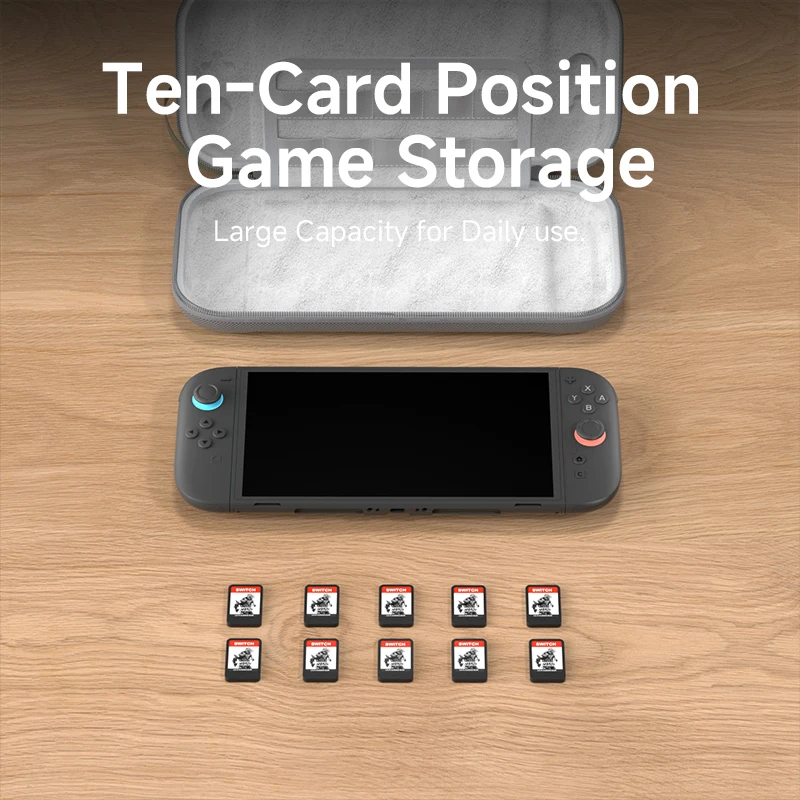 Hagibis Estuche de transporte portátil para Nintendo Switch 2 bolsa de viaje carcasa dura accesorios NS funda protectora 10 cartuchos de juegos - imagen 5