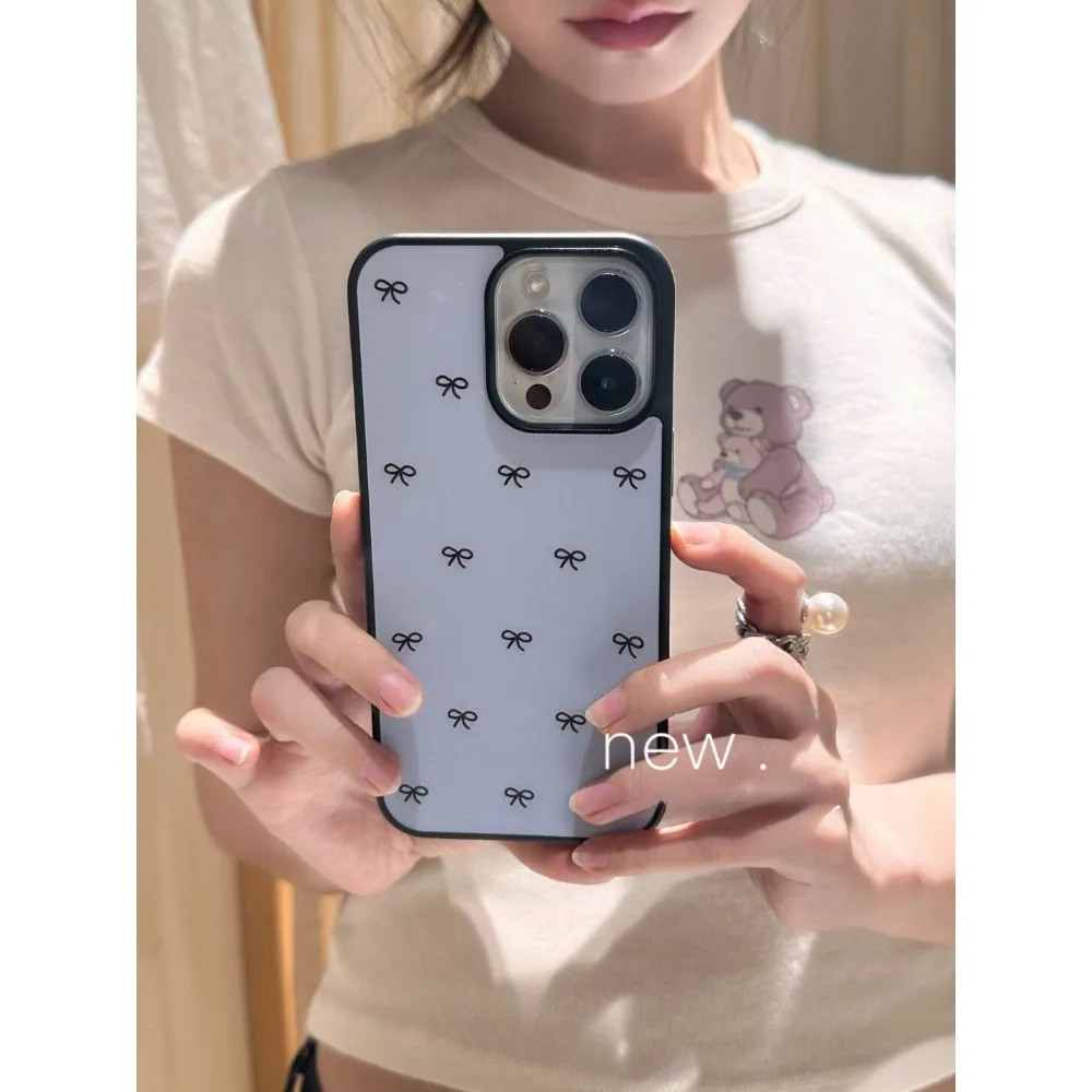 Funda de teléfono epoxi con borde plateado, cinta elegante Retro francesa, TPU, anticaída, para iPhone XR/11/12/13/14/15/16/17 Pro Max - imagen 5