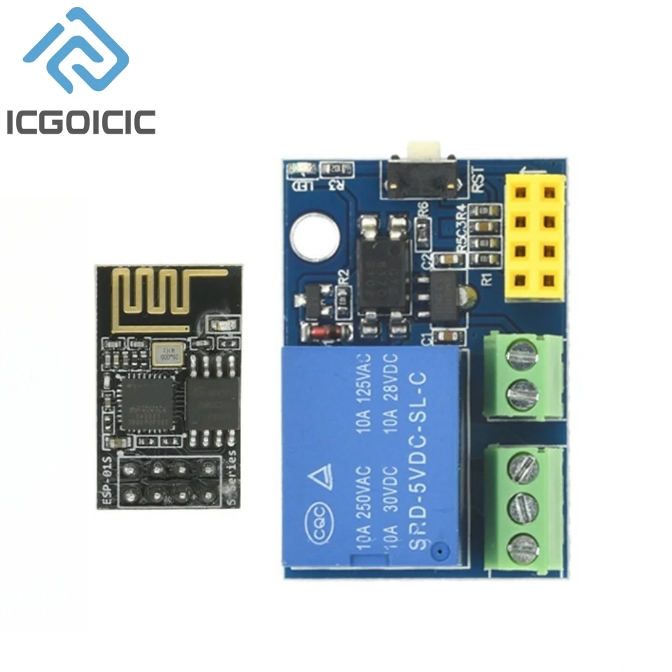 Módulo de relé WiFi ESP8266 ESP-01S 5V, interruptor de Control remoto en casa inteligente para aplicación de teléfono Arduino, módulo WIFI inalámbrico ESP01S