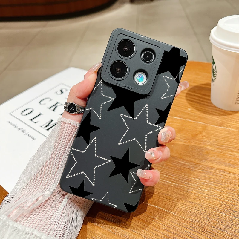 Funda para Xiaomi Redmi Note 13 12 Pro Plus 12S 11S 11 10S 10 Funda protectora de teléfono con estrella de cinco puntas para Redmi 12 13C Funda Caqe - imagen 2