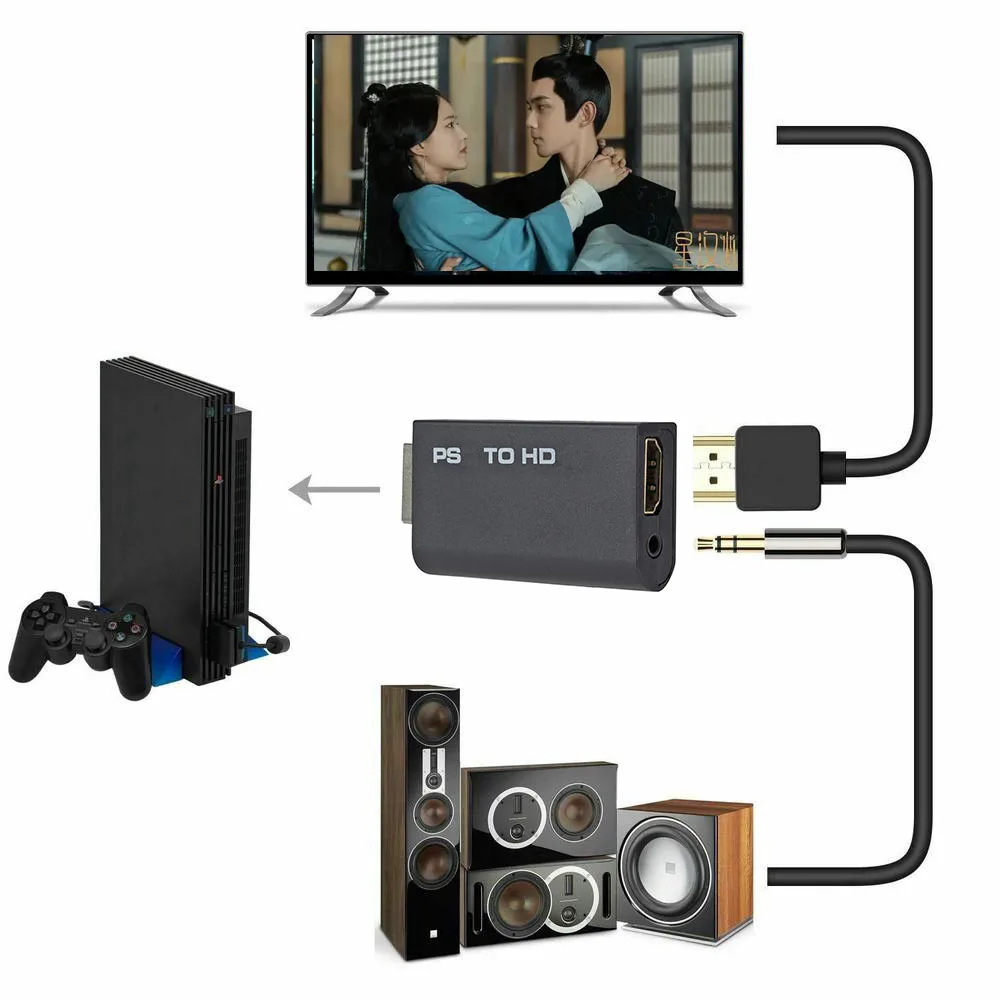 Convertidor de Audio y vídeo para PS2 a HDMI, adaptador compatible 480i/480p/576i para modos de visualización de PS2, todo con salida de Audio de 3,5mm - imagen 4