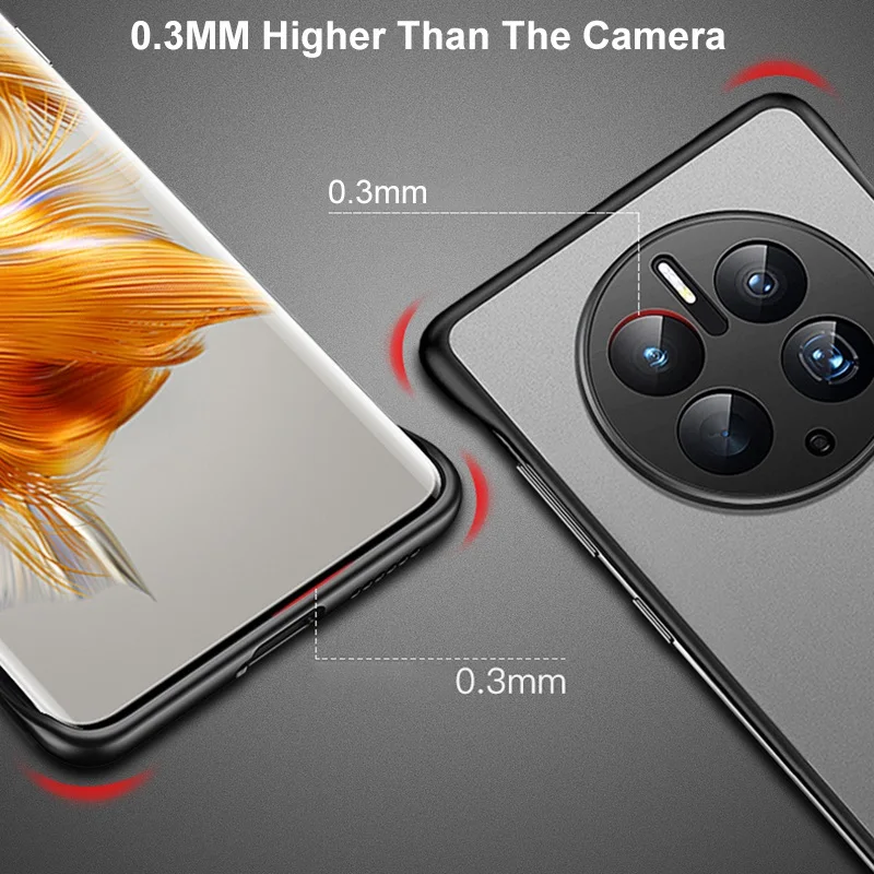 Funda translúcida sin marco para Huawei Mate 50 Pro, 50RS, 40, 30, 20, Mate, PC, protección dura, cubierta trasera fina, anillo - imagen 5