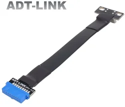 ADT Adaptador USB-C hembra a USB 3.0 19/20 pines Cable plano FPC
