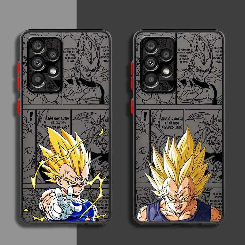 D-Dragon Ball Saiyan Vegeta para Samsung Galaxy A71 A55 A54 A51 A16 A06 A04e 5G funda de teléfono translúcida esmerilada - imagen 2