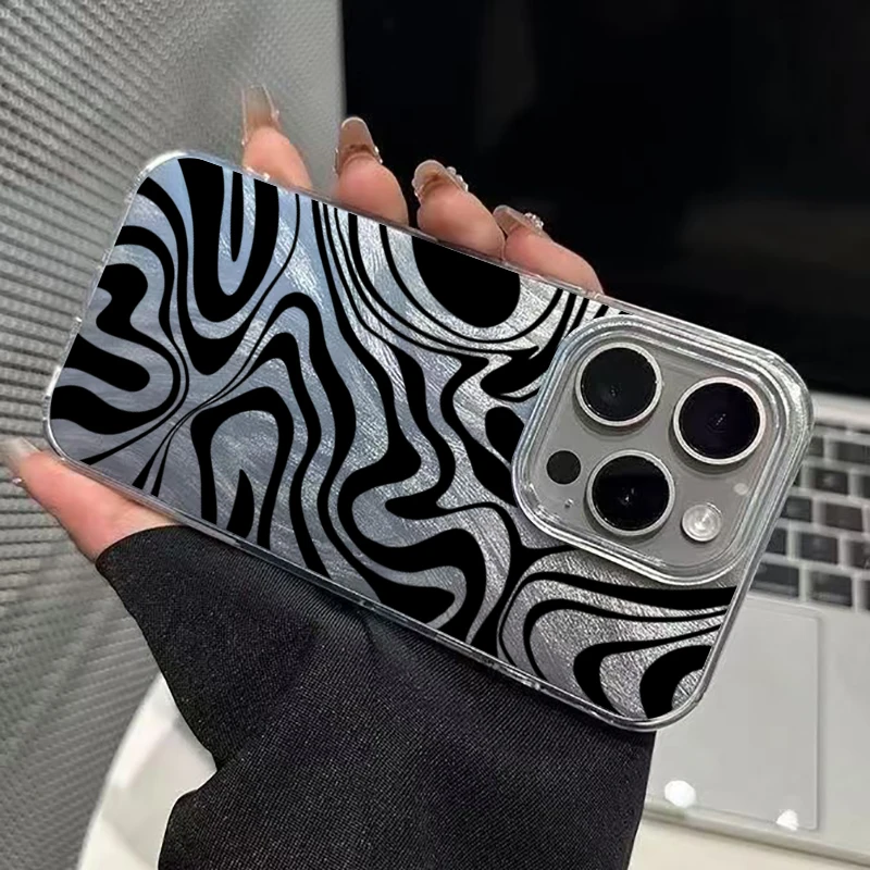 Funda de teléfono con patrón de rayas negras para Xiaomi Redmi Note 14 Pro Plus 5G 13 12S 12 11 10 Redmi 14C 13C, funda trasera de parachoques a prueba de golpes - imagen 4