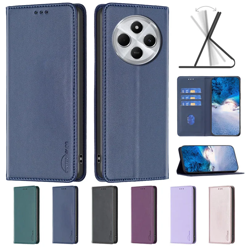 Para Xiaomi Redmi 14C 5G Funda de lujo con tapa magnética para teléfono Funda Xiaomi Redmi 14C Redmi14C 5G Funda de tarjeta de cuero Coque - imagen 2