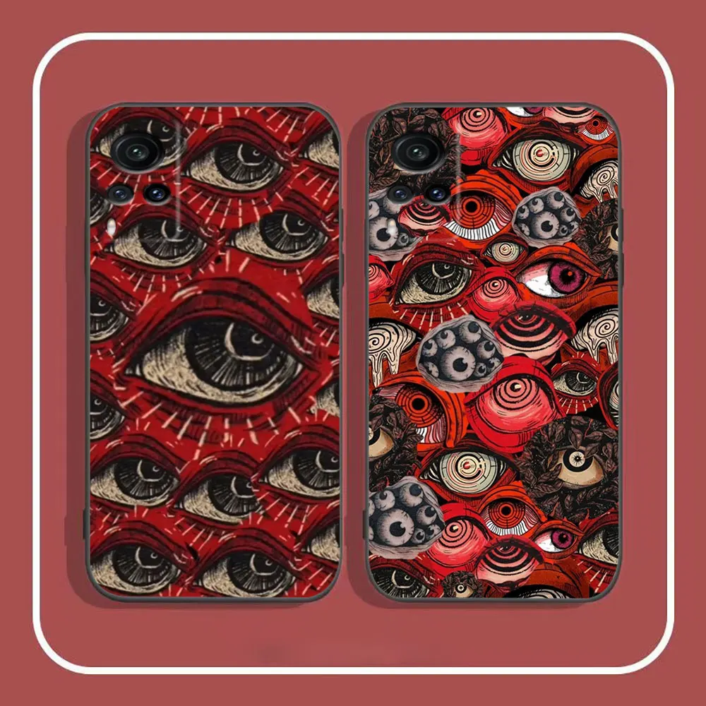 Funda de teléfono con cara de ojo rojo escalofriante para VIVO, V29, V29E, V27, V27E, V25, V23, V23E, V21, V21E, V20, X90, X80, X70, X60, X50 Pro, 5G, Cqoue - imagen 3
