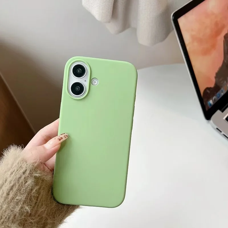 Funda de teléfono mate de silicona líquida para iphone 16 15 14 13 12 11 Pro Max 16 Plus 13 mini - imagen 3