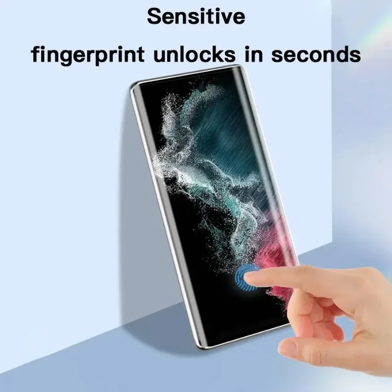 Película de vidrio templado UV para Samsung Galaxy S24 S23 S22 S21 S20 Ultra Plus, Protector de pantalla totalmente curvo para S24Ultra - imagen 4