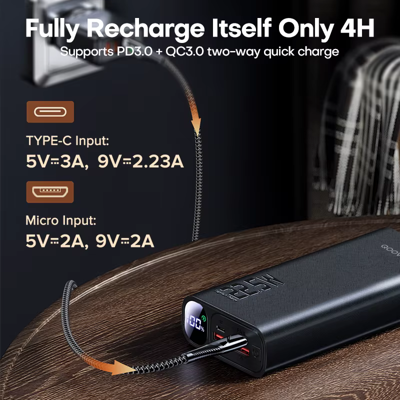 QOOVI Power Bank 20000mAh Carga Rápida - Batería Externa Compatible - imagen 5