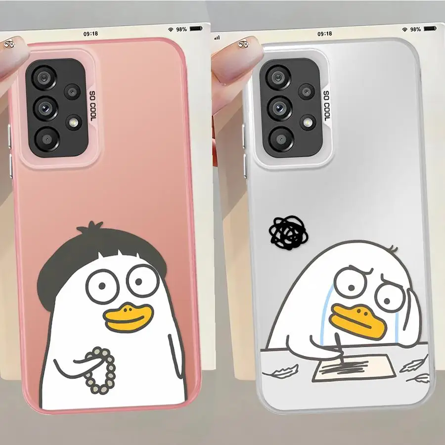 Funda divertida de pato de dibujos animados para Samsung Galaxy A04e A03 A06 A15 A11 A13 A20s A16 A02 A14 A50 A12 funda trasera para teléfono - imagen 5