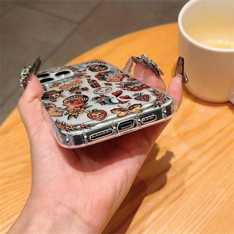Funda de teléfono transparente con diseño de Collage Vintage para iPhone 16, funda para iPhone 15 11 12 13 14 Pro Max X XR XS Max 7 8 Plus SE2 - imagen 5