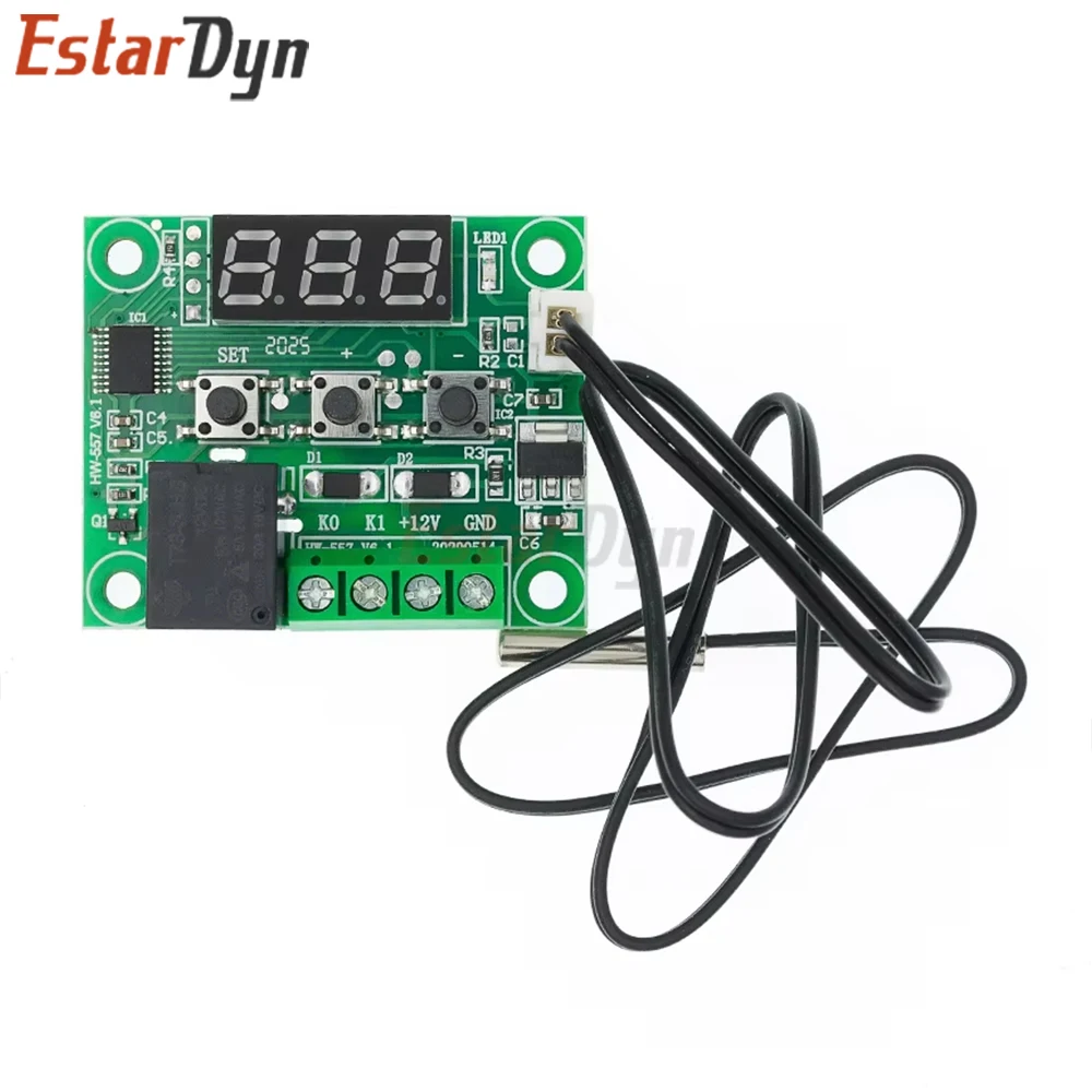 Termostato digital W1209, interruptor controlador de temperatura de 12 V CC con luz roja azul para incubadora de casero de acuario - imagen 4