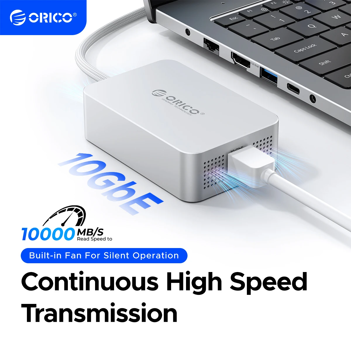 ORICO 10 Gigabit Ethernet para Mac Mini M4 NAS SAN tarjeta de red Thunderbolt 4 a 10000Mbps USB C disipación de calor para Mac Mini