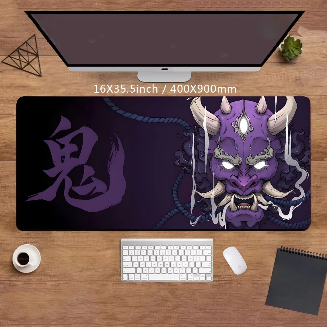 Alfombrilla de ratón con máscara fantasma, alfombra grande Xxl de 400x900 para oficina, Accesorios de escritorio para juegos, alargamiento de velocidad - imagen 2