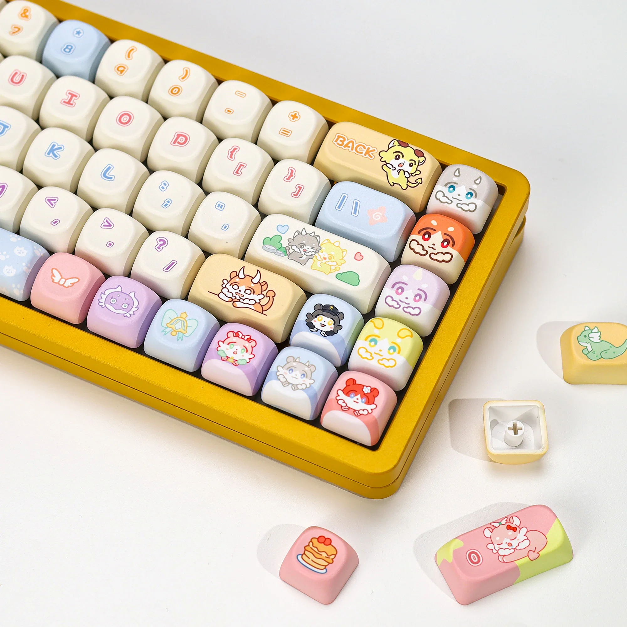 KBDiy 133 teclas/juego de teclas de teclado mecánico de perfil KOA, teclas de chimenea PBT, bonitas y personalizadas para interruptores MX, sublimación de cinco lados aula F87 F108 F99 Pro ACE60 ACE68 RAINY75 AK74 gx87 - imagen 2