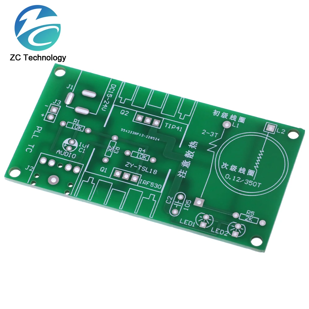 Bobina Tesla, Kit electrónico de piezas de producción, accesorios mágicos, 15W, MINI altavoz de música, producción de 3,5mm, enchufe DC 15-24V 2A - imagen 2