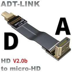Cable Extensión FPV HDMI Micro USB-C Blindado Plano FPC Tipo A-D