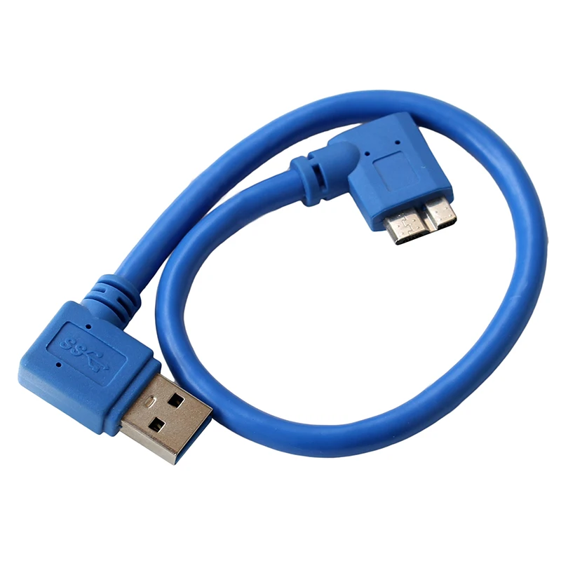 Cable corto de carga de sincronización de datos para disco duro móvil, Micro B, USB 3,0, ángulo de 90 grados, 30cm - imagen 2