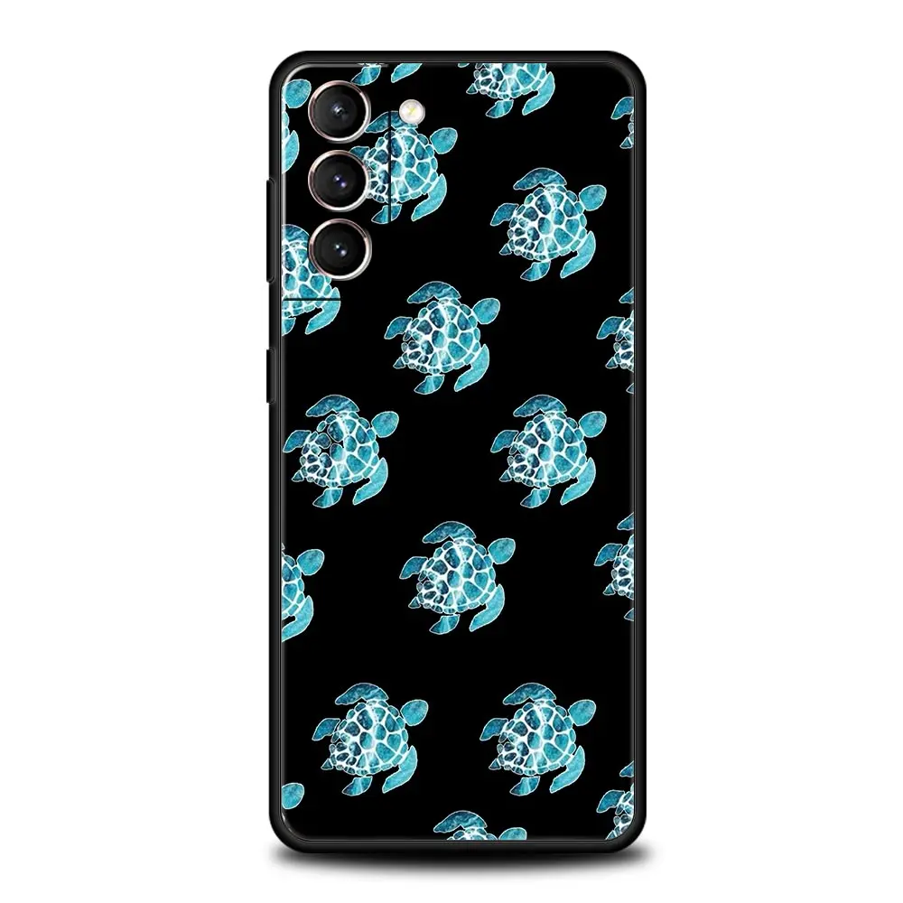 Preciosa funda de teléfono de dibujos animados tortuga marina azul océano para Samsung Galaxy S24 S23 S22 S20 Ultra S21 FE 5G S10 S9 Plus S10E S8 - imagen 5