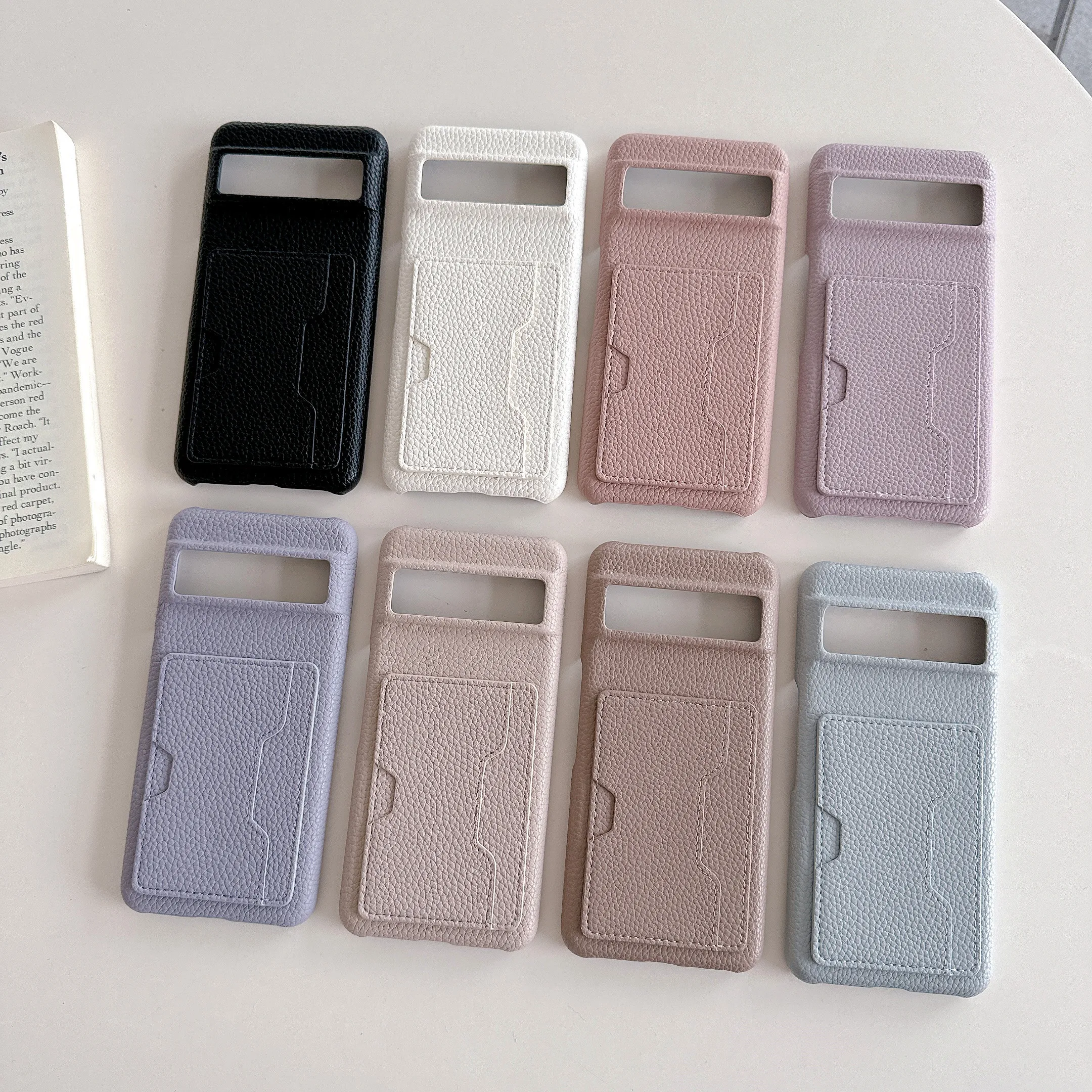 Funda de cuero lichi para Google Pixel 8, 7 Pro, 7A, 7, 8Pro, 8A, 6, 6A - imagen 2