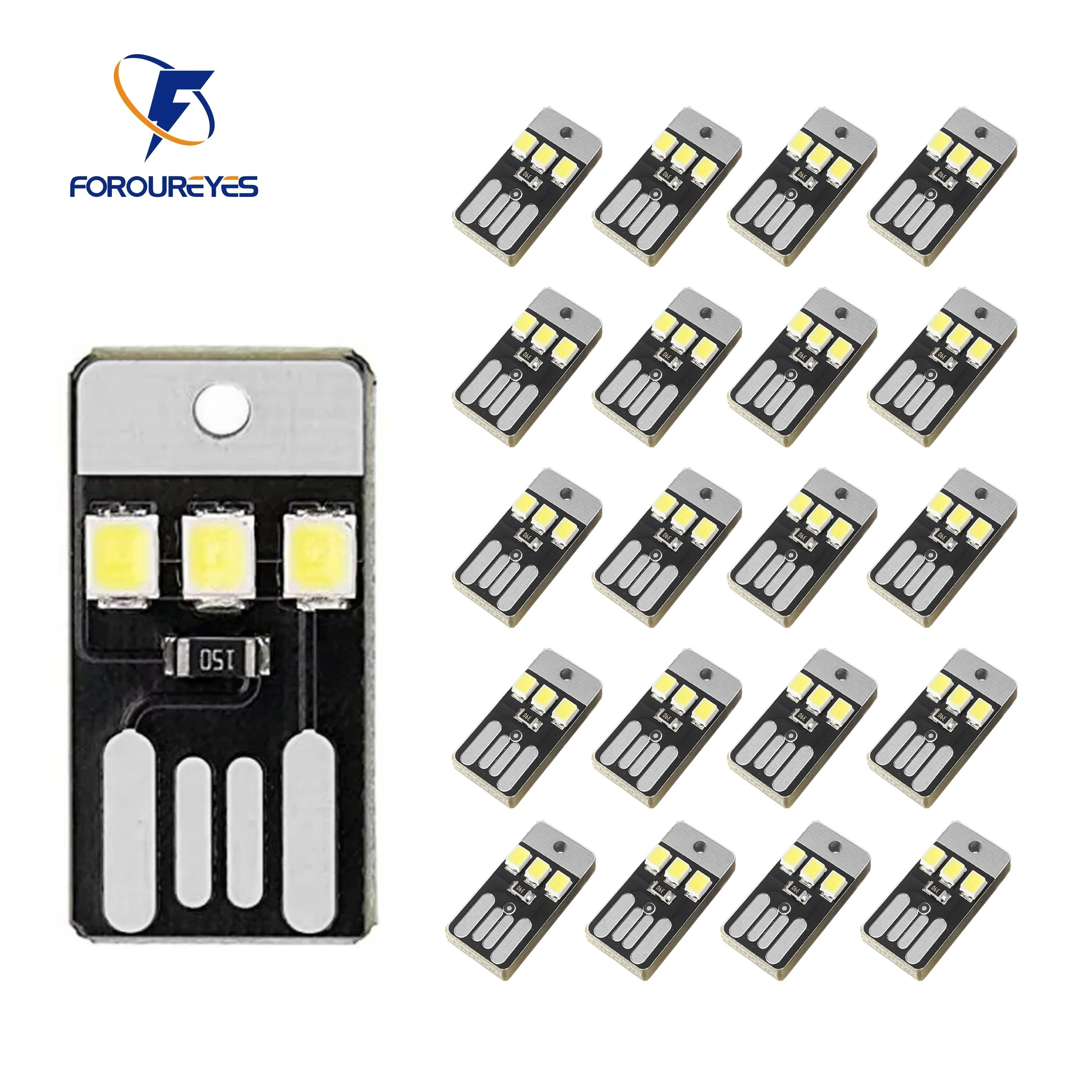 Paquete de 20 luces de libro Mini iluminación nocturna 2835SMD lámpara de libro bombilla 5V 0,2 W luz Led Usb para banco de energía ordenador portátil - imagen 2
