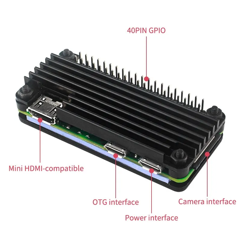 Carcasa de aluminio para Raspberry Pi Zero, carcasa blindada con almohadilla térmica, disipador térmico, carcasa de refrigeración pasiva, 2 W - imagen 3