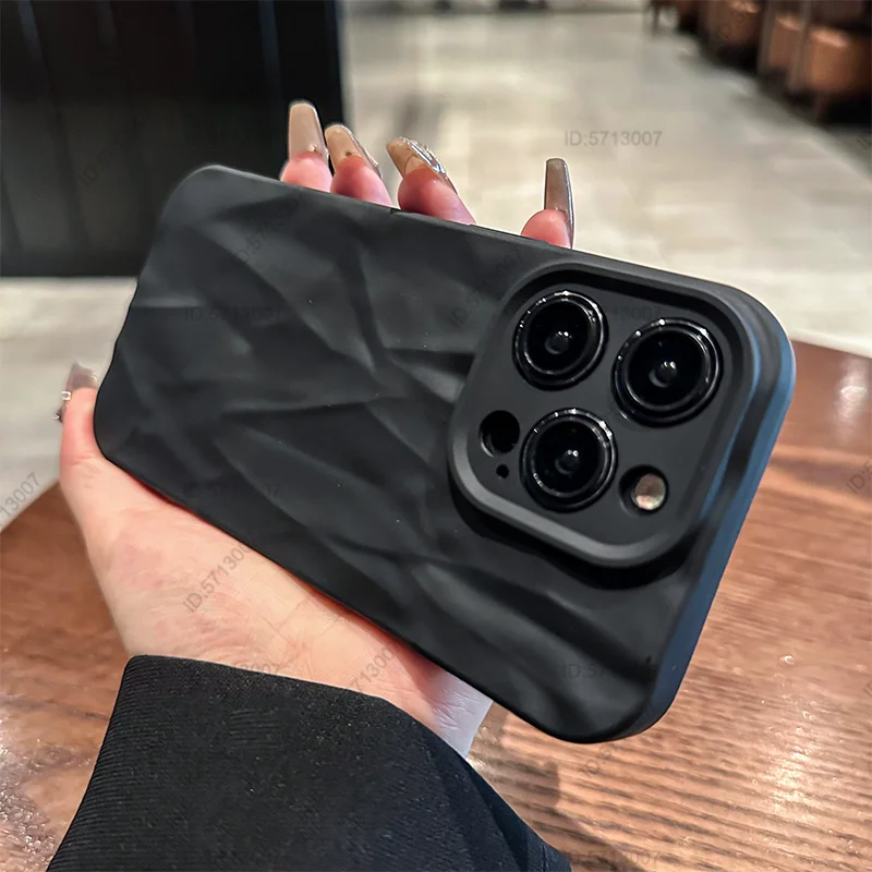 Moda silicona pliegue arruga teléfono caso para iPhone 14 13 12 11 15 pro Max suave casos a prueba de golpes parachoques cubierta teléfono accesorios - imagen 2
