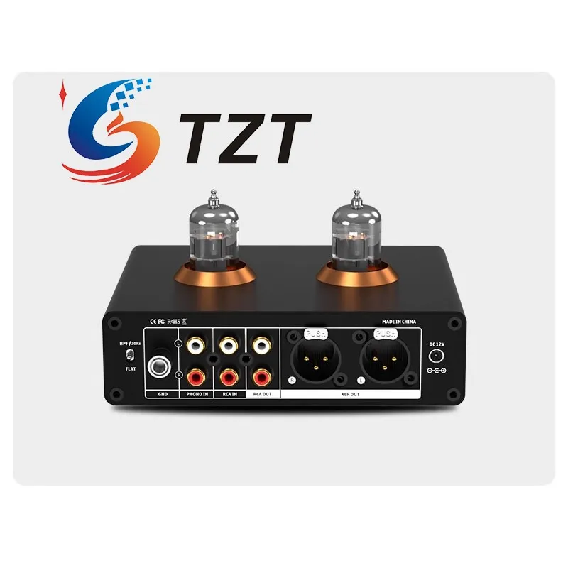 TZT BOX P7 amplificador de micrófono de vinilo HiFi MM Phono + preamplificador de entrada RCA ECC83 amplificador de tubo electrónico - imagen 3