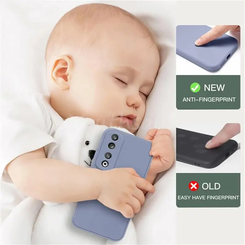 Funda de silicona líquida para Honor 90 Pro, cubierta de goma lisa, Protector de TPU, funda de teléfono - imagen 4