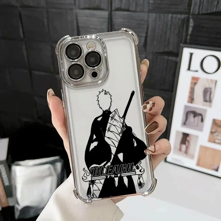 Funda de teléfono suave Ichigo de Anime japonés para Apple iPhone 16 12 15Pro Max 16Plus XS MAX 15 XR 11 14 Pro 11Pro 13 - imagen 3
