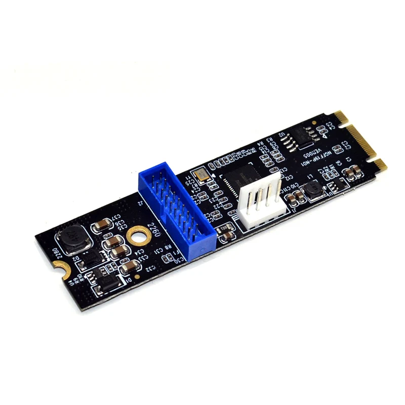 Adaptador M.2 B + M Key NVME PCIe a 19 pines, tarjeta de expansión, elevador de energía de 4 pines, convertidor NVME a USB3.0 de 19/20 pines, tarjeta adicional para escritorio - imagen 2