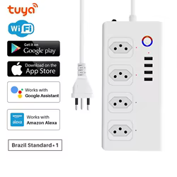 Enchufe Inteligente WiFi - 4 Tomas 4 USB Temporizador Alexa Google