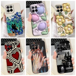 Funda para Honor X8b de silicona antigolpes con diseño floral mate