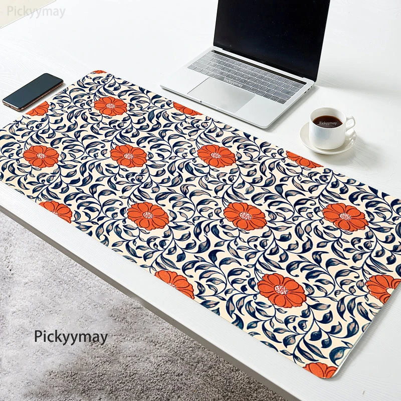 Alfombrilla de ratón de flores para el hogar, alfombrilla de escritorio para teclado de ordenador, suave, antideslizante, para mesa de PC, alfombra grande para ratón - imagen 3
