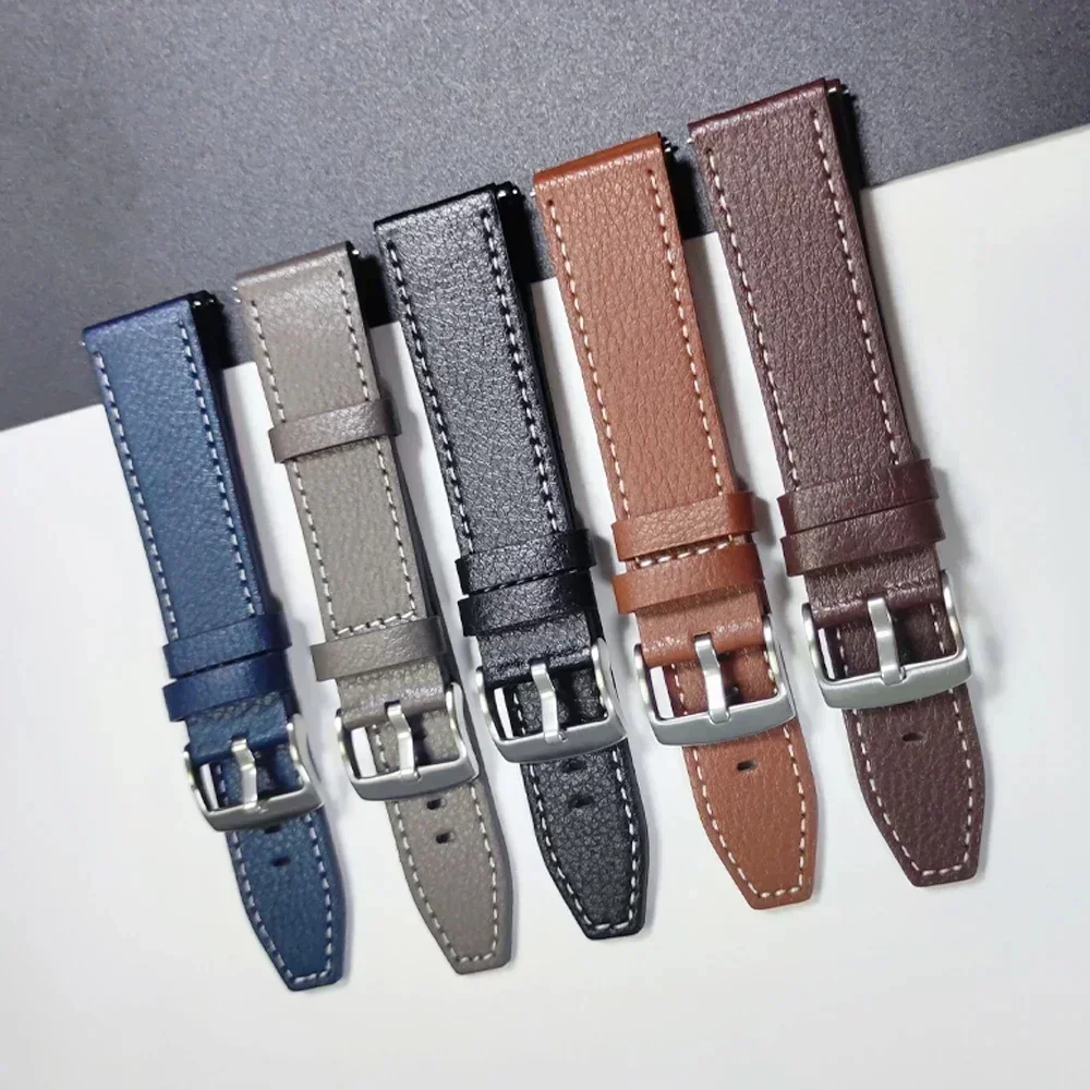 Correa de cuero de 20mm y 22mm para HUAWEI WATCH GT 6 5 Pro GT6 GT5, pulsera de repuesto para HUAWEI WATCH 5 46mm 4 Pro Buds, correa de reloj informal - imagen 2