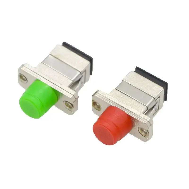 10 Uds FC/ST/SC UPC APC adaptador de fibra óptica de Metal conector de brida de conversión de acoplador baja pérdida 0,2dB mejor precio al por mayor