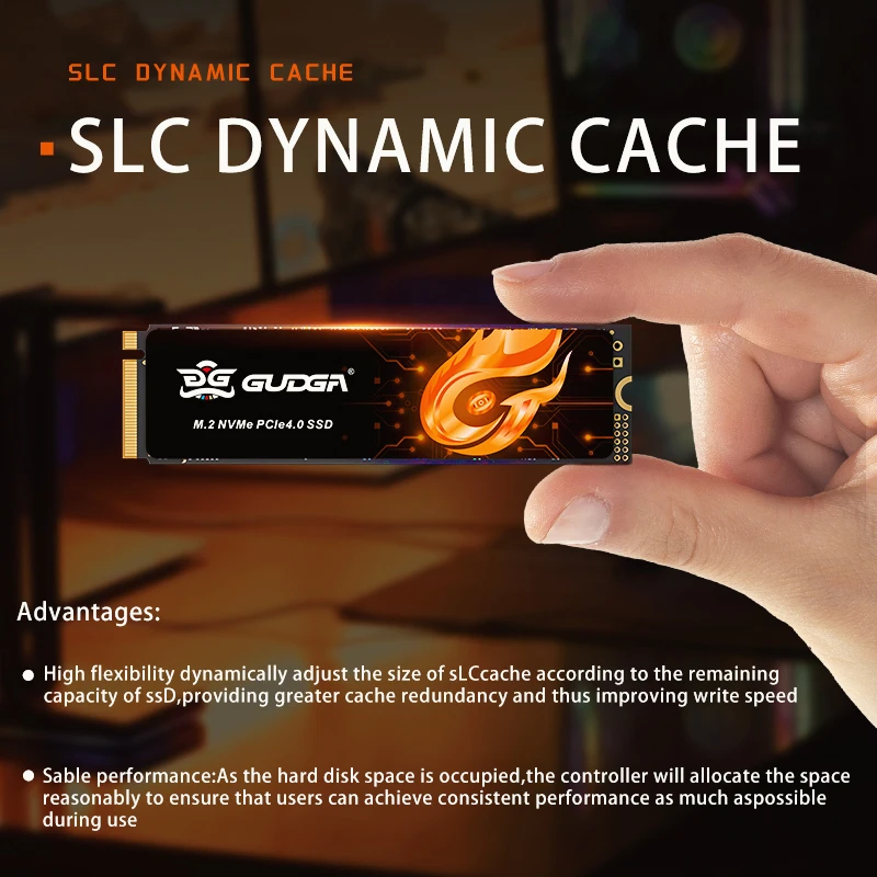 GUDGA SSD M2 Nvme 3D TLC 1TB 2TB 7200MB/S PCIe4.0x4 unidad interna de estado sólido para PS5 portátil PC de escritorio - imagen 5