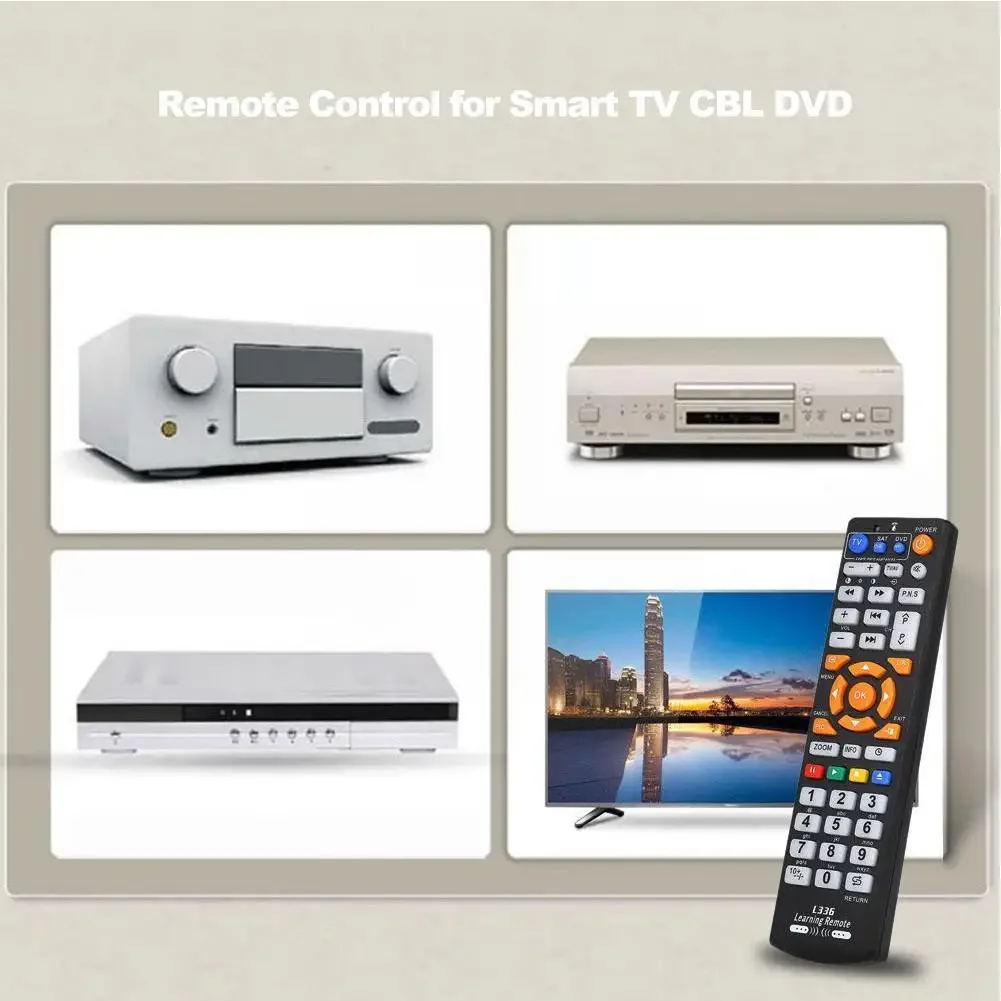 L336 Control remoto de aprendizaje Universal inteligente IR Control remoto TV Control remoto para CBL DVD SAT STB DVB HIFI TV BOX VCR STR - imagen 5