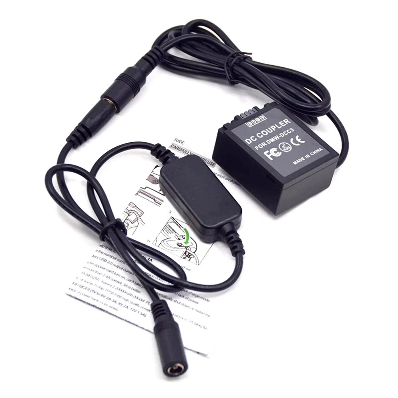 Cable reductor de 12V-24V, batería simulada de DMW-BLB13, acoplador CC DCC3, fuente de alimentación para cámara Panasonic G1 GH1 GF1 G2 G10 - imagen 5