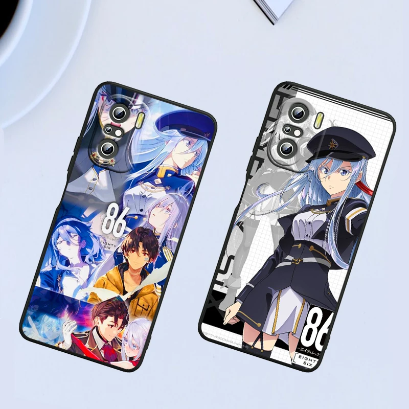 Anime 86 Eighty Six para Xiaomi Redmi Note 13 12 11E 11S 11 11T 10 10S 9 9S Pro Plus 4G 5G funda de teléfono negra - imagen 2