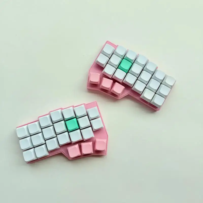 Teclado dividido rosa Corne V4.1 con cable, modo único, intercambiable en caliente, teclados ergonómicos personalizados, juego, teclado mecánico dividido para oficina - imagen 5