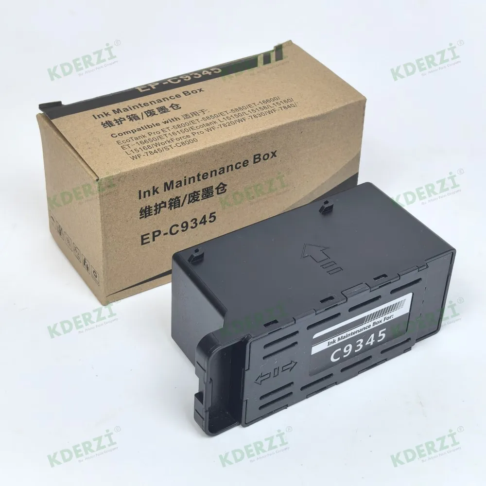 1 unidad nueva caja de mantenimiento de tinta C9345 Compatible con tanque de residuos EPSON ET-5850 16150 16600 WF-7820 L6580