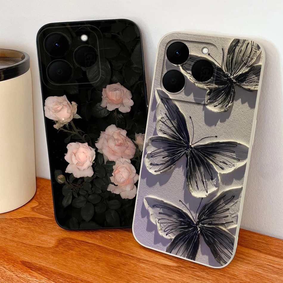 Para Realme 15T 15X 5G funda de teléfono Simple nube cielo cobertura completa cubierta de silicona líquida suave para Realme15T 15 X carcasa ligera - imagen 2