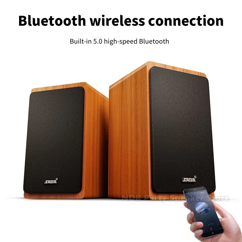 Altavoces Bluetooth de madera, Mini sonido envolvente, USB, altavoz para ordenador, cañón de graves bajos, teléfono, sistema de Audio compacto, caja de sonido estéreo - imagen 5